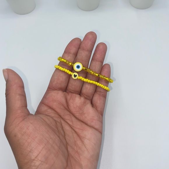 Handmade Trendy Y2K Inspired Glass Seed Bead Bracelet Set - Picture 2 of 8